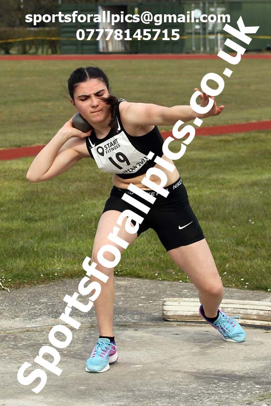 Shot putt, 2021 NECAA Open Graded Meeting, Morpeth. Photo: David T. Hewitson/Sports for All Pics